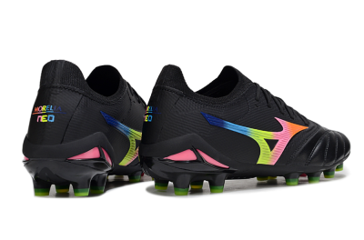 Men's Mizuno Morelia Neo 4 FG Football Boots - Black/Neon Green/Hot Pink