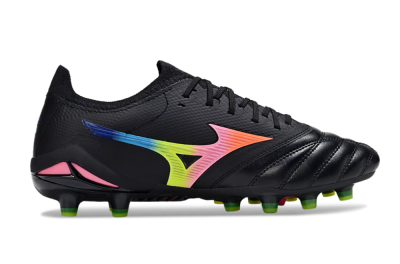 Men's Mizuno Morelia Neo 4 FG Football Boots - Black/Neon Green/Hot Pink