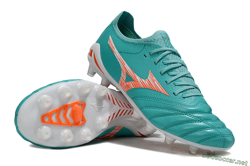 Men's Mizuno Morelia Neo 4 FG Football Boots - Teal/Coral Burst/Sky Blue 1