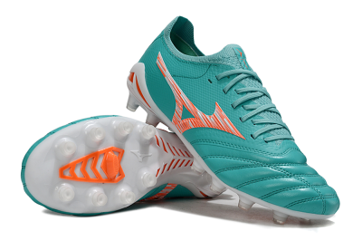 Men's Mizuno Morelia Neo 4 FG Football Boots - Teal/Coral Burst/Sky Blue