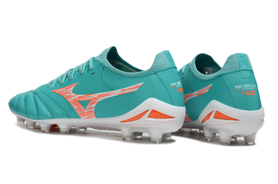 Men's Mizuno Morelia Neo 4 FG Football Boots - Teal/Coral Burst/Sky Blue