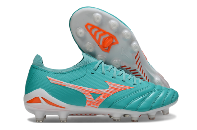Men's Mizuno Morelia Neo 4 FG Football Boots - Teal/Coral Burst/Sky Blue