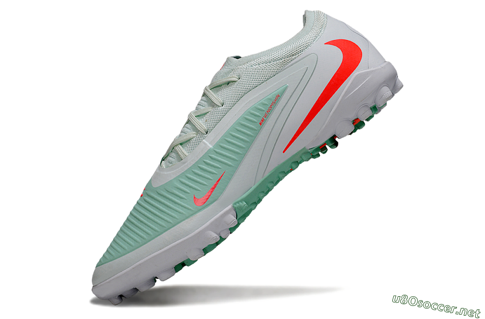 Unisex Nike Phantom 6 Low Elite TF Football Shoes - LightGreen/CoralOrange/White 5