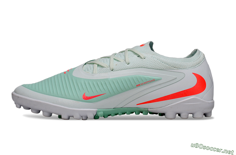 Unisex Nike Phantom 6 Low Elite TF Football Shoes - LightGreen/CoralOrange/White 0