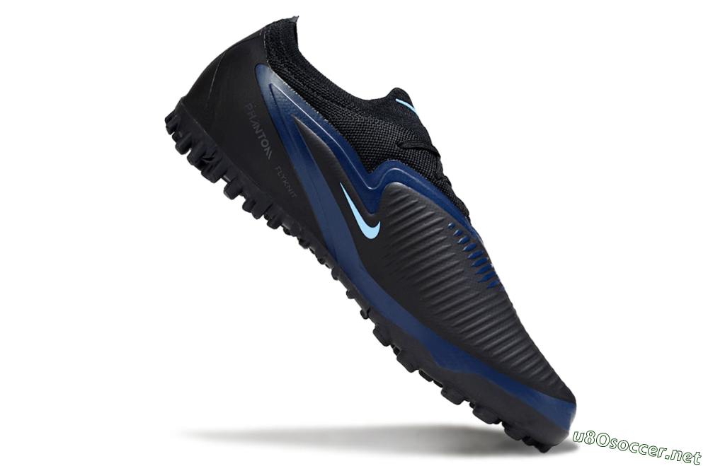 Unisex Nike Phantom 6 Low Elite TF Football Shoes - Black/Midnight Blue/Icy Blue 4