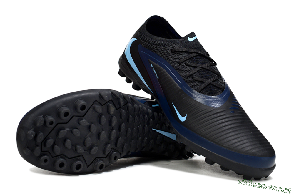 Unisex Nike Phantom 6 Low Elite TF Football Shoes - Black/Midnight Blue/Icy Blue 1