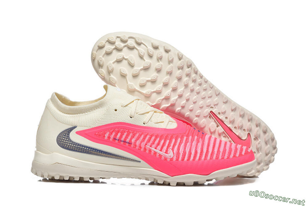 Men's Nike Phantom 6 Low Elite TF Football Shoes - Pink/Soft Cream/Fierce Pink 2