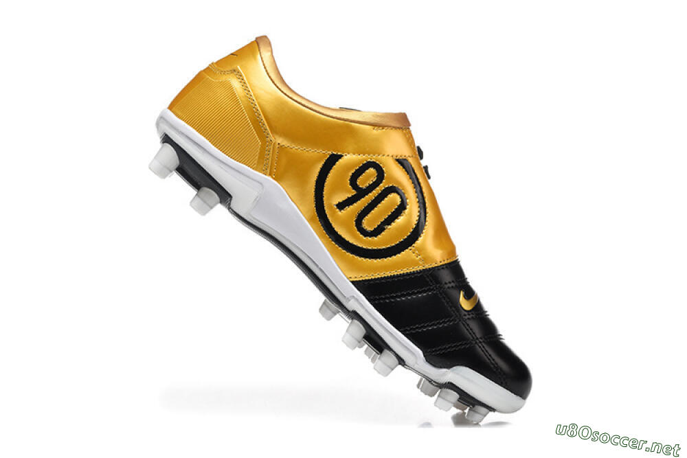 Men's Nike Total 90 III FG Football Boots - Black/Gold Metallic/White 6