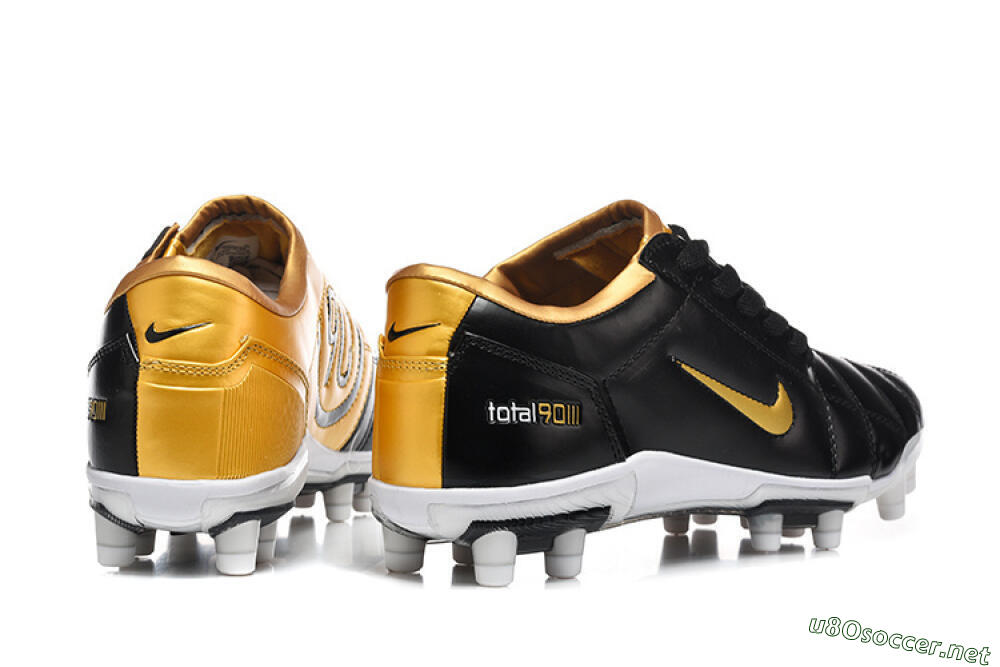 Men's Nike Total 90 III FG Football Boots - Black/Gold Metallic/White 8