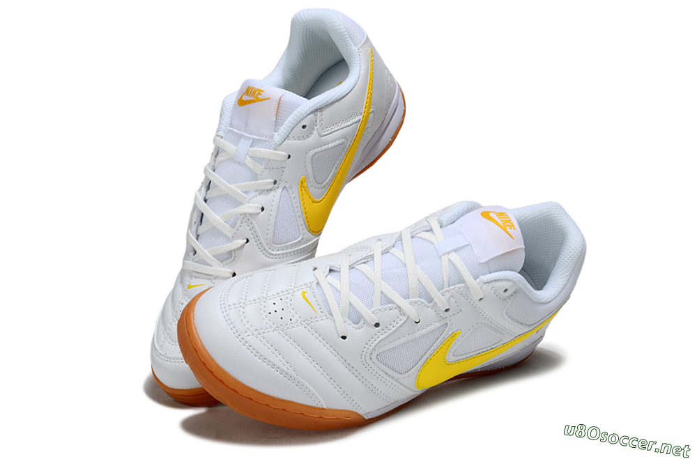 Men's Supreme x Nike SB Gato IC Football Shoes - White/Solar Yellow/Copper Brown 3