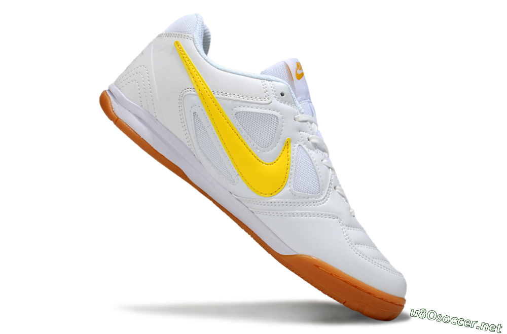 Men's Supreme x Nike SB Gato IC Football Shoes - White/Solar Yellow/Copper Brown 4