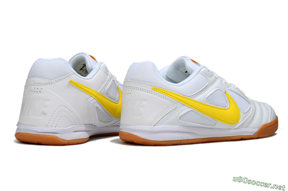 Men's Supreme x Nike SB Gato IC Football Shoes - White/Solar Yellow/Copper Brown 6