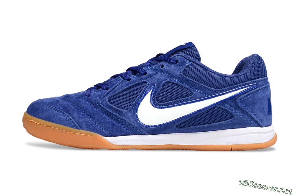 Men's Supreme x Nike SB Gato IC Football Shoes - Blue/Royal Blue/Orange Peel 0