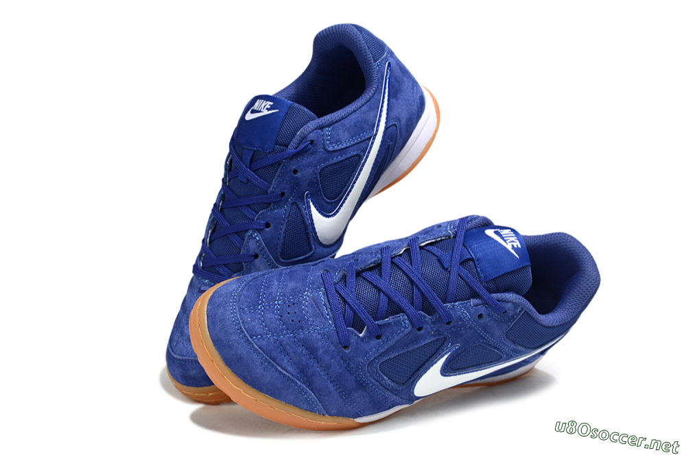 Men's Supreme x Nike SB Gato IC Football Shoes - Blue/Royal Blue/Orange Peel 3