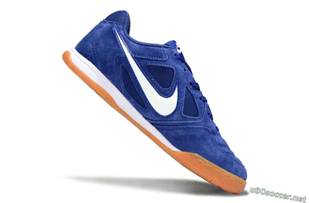 Men's Supreme x Nike SB Gato IC Football Shoes - Blue/Royal Blue/Orange Peel 4