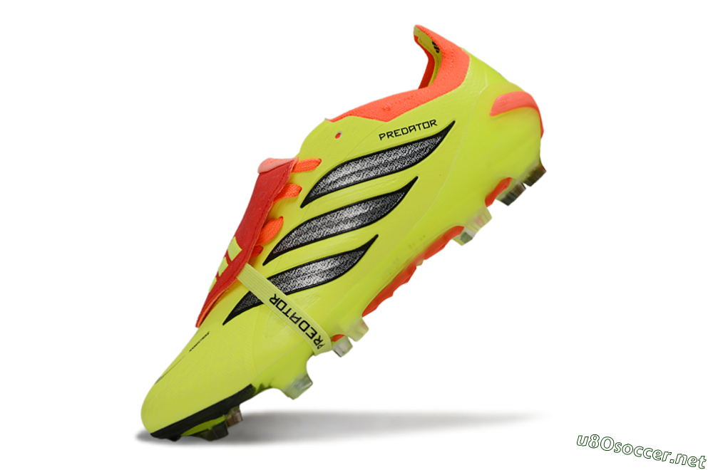 Men's Adidas Predator 26 Elite Fold-Over Tongue FG Football Boots - Yellow/Vibrant Neon/Flaming Coral 5