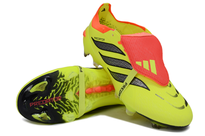 Men's Adidas Predator 26 Elite Fold-Over Tongue FG Football Boots - Yellow/Vibrant Neon/Flaming Coral