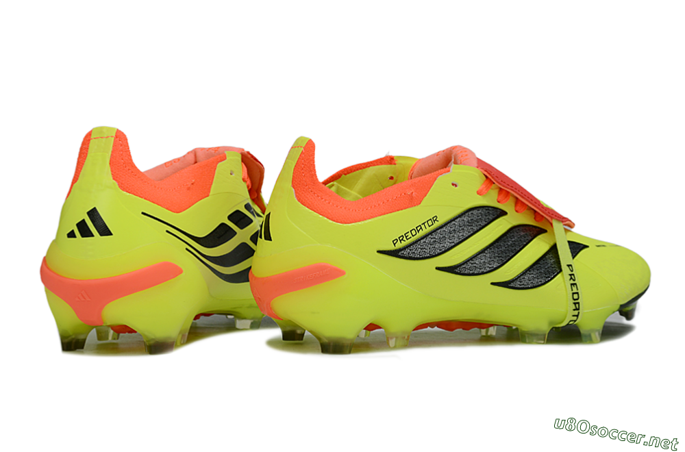 Men's Adidas Predator 26 Elite Fold-Over Tongue FG Football Boots - Yellow/Vibrant Neon/Flaming Coral 6