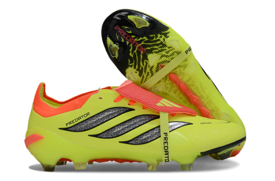 Men's Adidas Predator 26 Elite Fold-Over Tongue FG Football Boots - Yellow/Vibrant Neon/Flaming Coral
