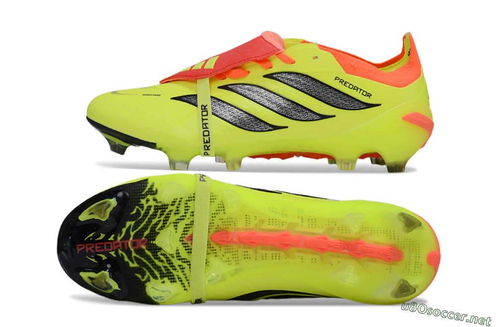 Men's Adidas Predator 26 Elite Fold-Over Tongue FG Football Boots - Yellow/Vibrant Neon/Flaming Coral 1