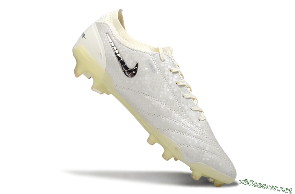Men's Nike Tiempo Legend 10 Elite FG Football Boots - White/Ivory/Metallic Silver 4