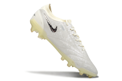 Men's Nike Tiempo Legend 10 Elite FG Football Boots - White/Ivory/Metallic Silver