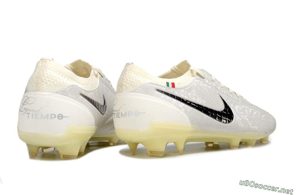 Men's Nike Tiempo Legend 10 Elite FG Football Boots - White/Ivory/Metallic Silver 6