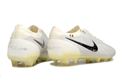 Men's Nike Tiempo Legend 10 Elite FG Football Boots - White/Ivory/Metallic Silver