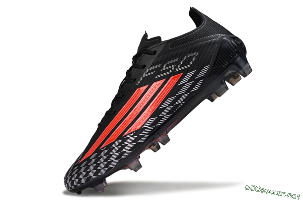 Men's Adidas F50 Elite FG Football Boots - Black/Fiery Red/Charcoal Gray 5