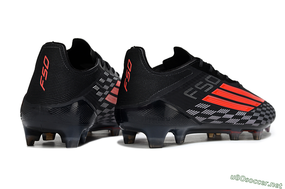 Men's Adidas F50 Elite FG Football Boots - Black/Fiery Red/Charcoal Gray 6