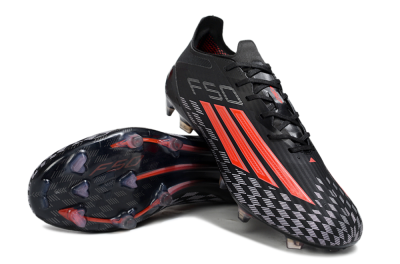 Men's Adidas F50 Elite FG Football Boots - Black/Fiery Red/Charcoal Gray