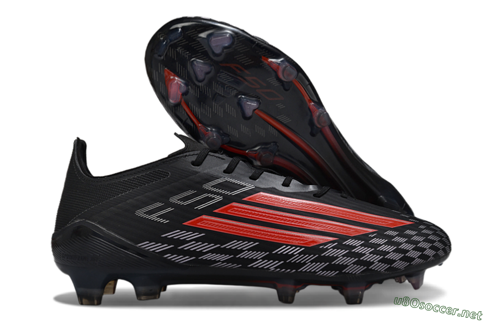 Men's Adidas F50 Elite FG Football Boots - Black/Fiery Red/Charcoal Gray 2