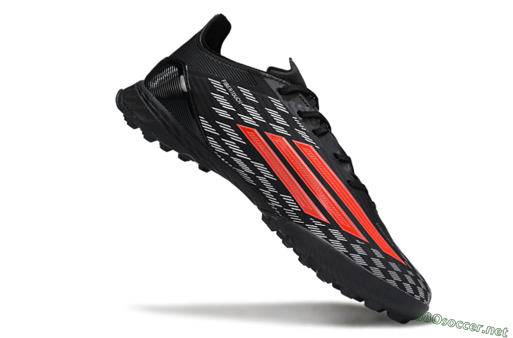 Men's Adidas F50 Pro TF Football Shoes - Black/Fiery Red/Steel Grey 4