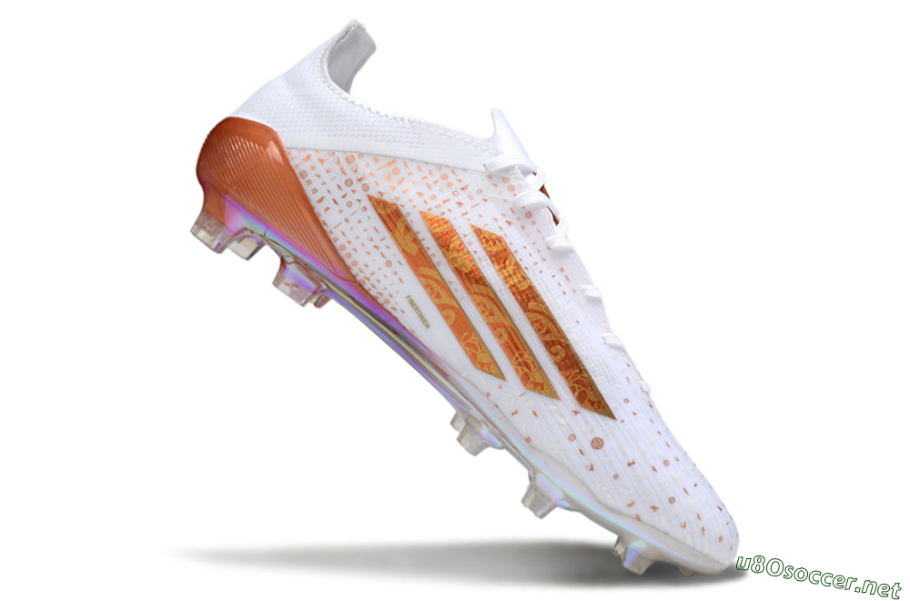 Men's Adidas F50 Pro FG Football Boots - White/Pearl White/Flame Orange 4