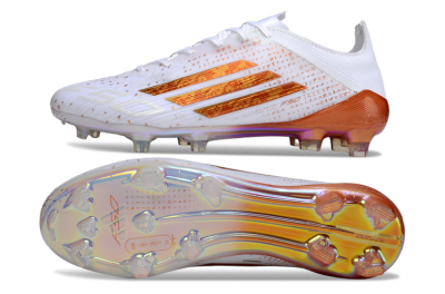 Men's Adidas F50 Pro FG Football Boots - White/Pearl White/Flame Orange