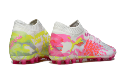 Men's Puma Future 8 Ultimate MG Football Boots - White/Neon Yellow/Pink Sparkle