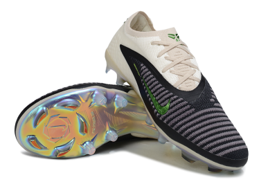 Men's Nike Phantom 6 Low Elite FG Football Boots - Black/Electric Green/Champagne