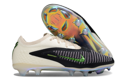 Men's Nike Phantom 6 Low Elite FG Football Boots - Black/Electric Green/Champagne