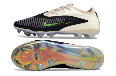 Men's Nike Phantom 6 Low Elite FG Football Boots - Black/Electric Green/Champagne