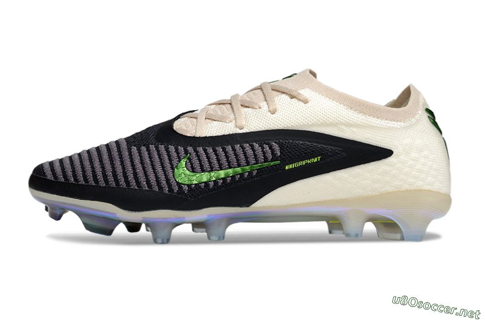Men's Nike Phantom 6 Low Elite FG Football Boots - Black/Electric Green/Champagne 0