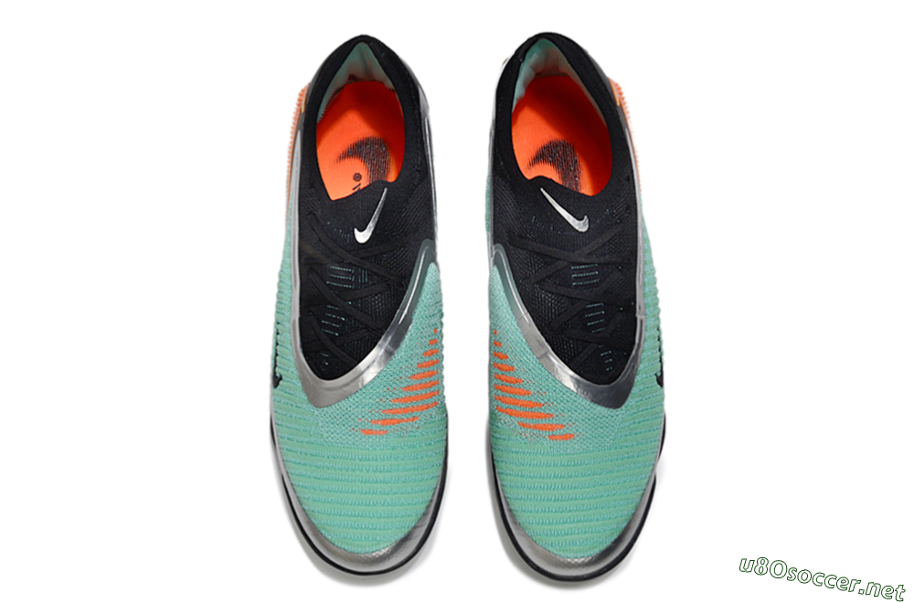 Unisex Nike Phantom 6 Low Elite TF Football Shoes - Green/Aqua Mist/Orange Blaze 4
