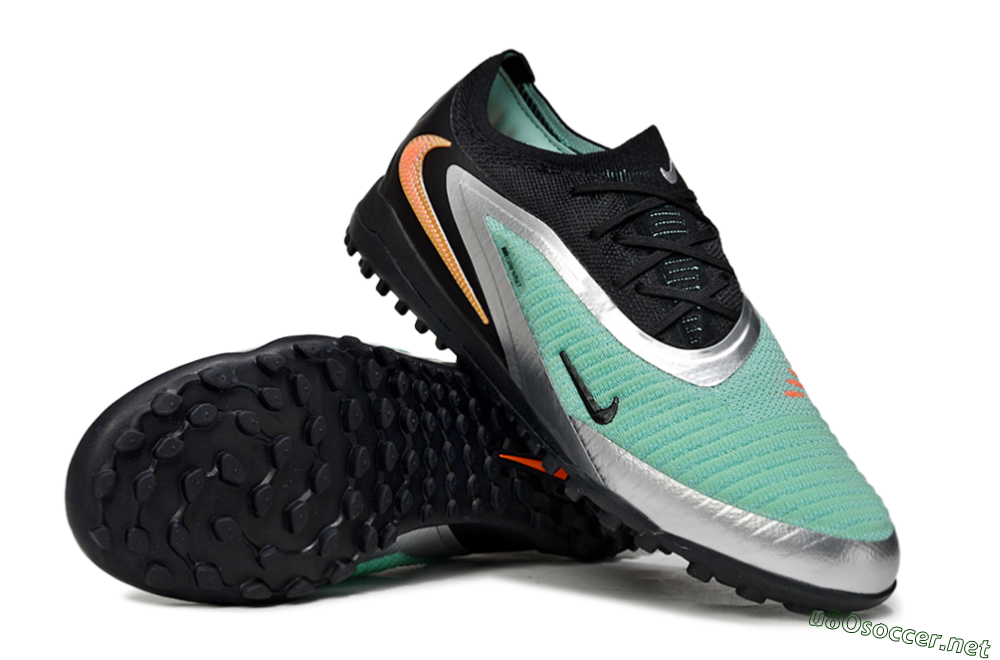 Unisex Nike Phantom 6 Low Elite TF Football Shoes - Green/Aqua Mist/Orange Blaze 3