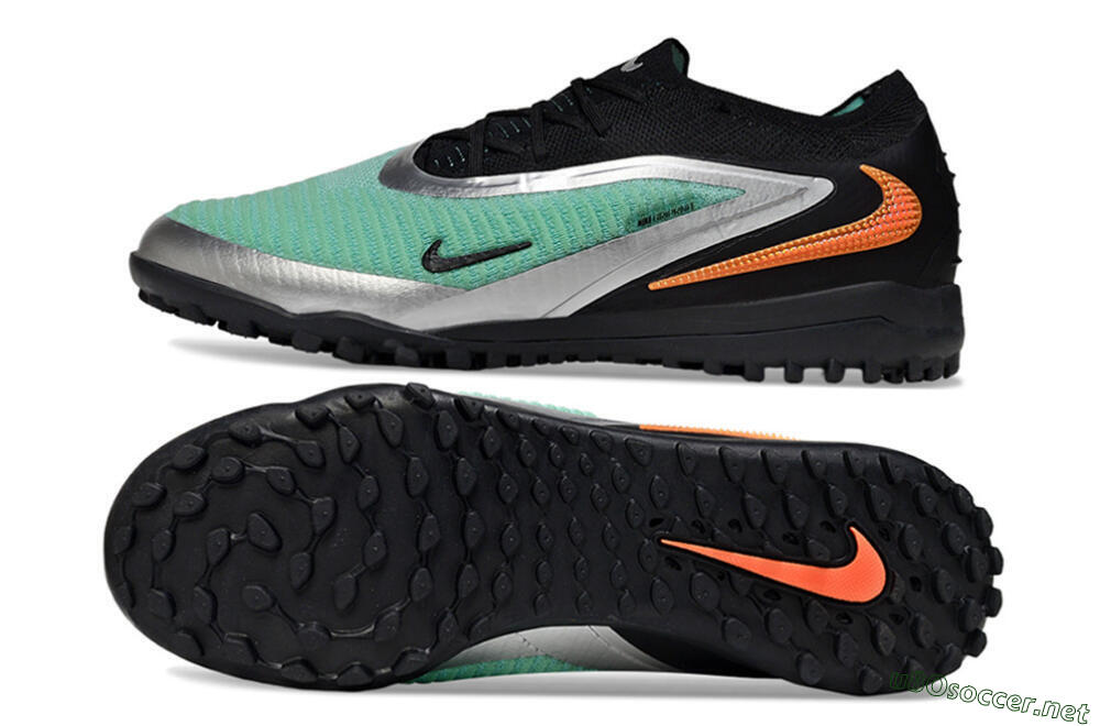 Unisex Nike Phantom 6 Low Elite TF Football Shoes - Green/Aqua Mist/Orange Blaze 1