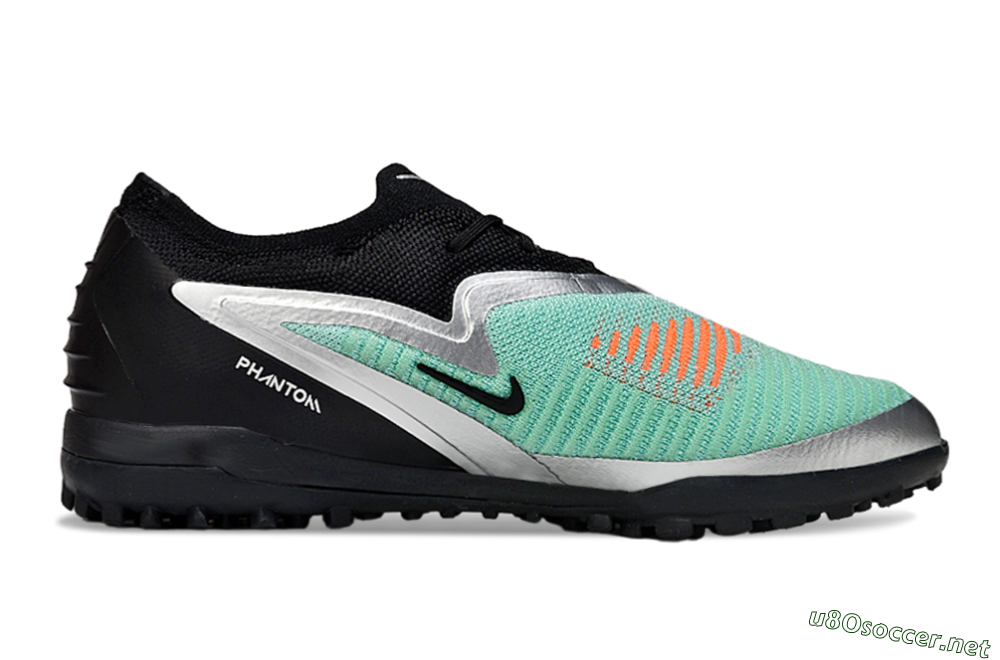 Unisex Nike Phantom 6 Low Elite TF Football Shoes - Green/Aqua Mist/Orange Blaze 7