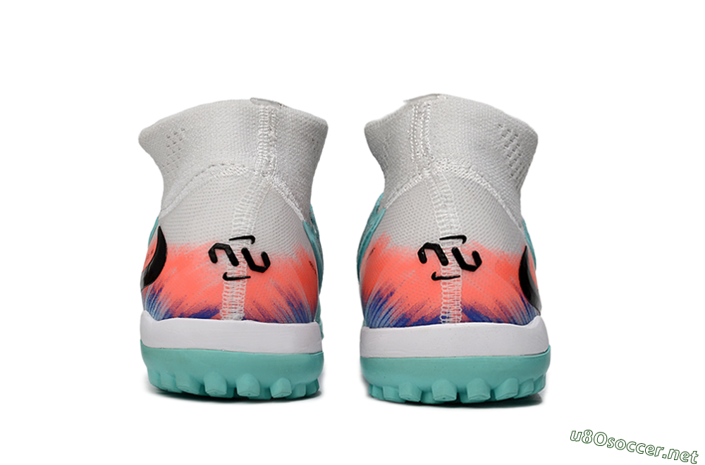 Unisex Nike Phantom 6 Elite High TF Football Shoes - Aqua/Bright Aqua/Coral Burst 5