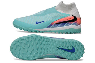 Unisex Nike Phantom 6 Elite High TF Football Shoes - Aqua/Bright Aqua/Coral Burst