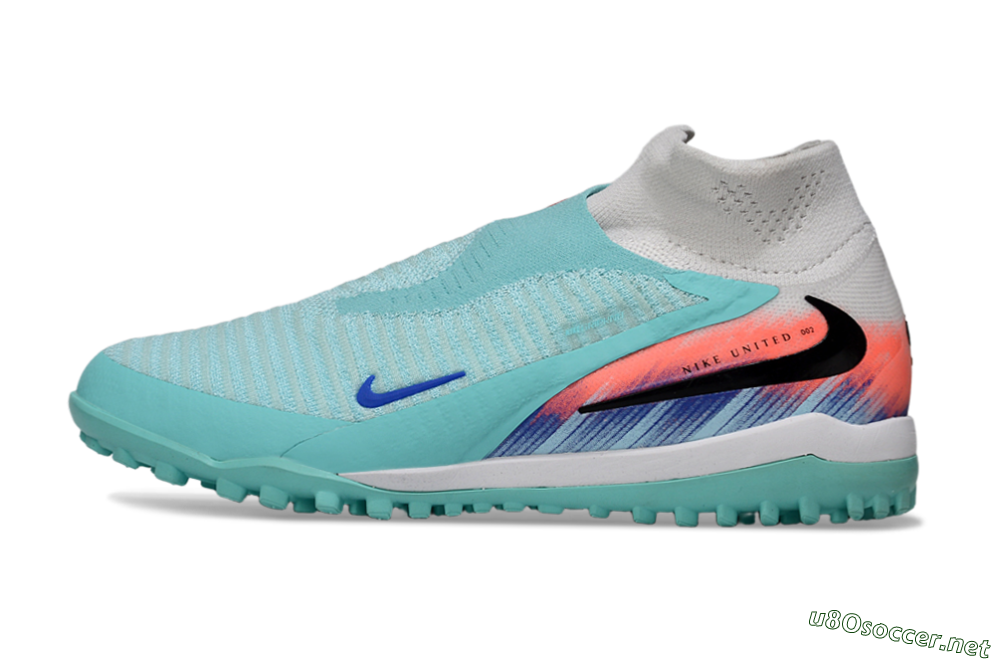 Unisex Nike Phantom 6 Elite High TF Football Shoes - Aqua/Bright Aqua/Coral Burst 0