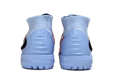 Unisex Nike Phantom 6 Elite High TF Football Shoes - Orange/Crimson Red/Blue Ice