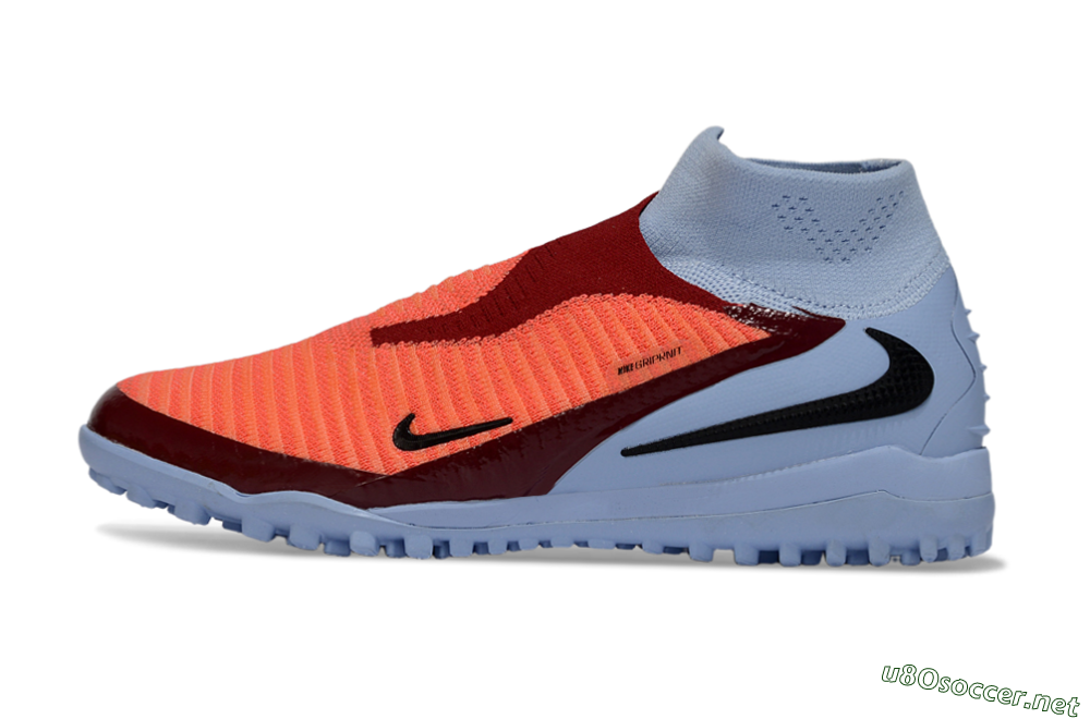 Unisex Nike Phantom 6 Elite High TF Football Shoes - Orange/Crimson Red/Blue Ice 0