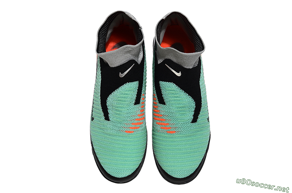 Unisex Nike Phantom 6 Elite High TF Football Shoes - Mint/Coral Orange/Silver Grey 4